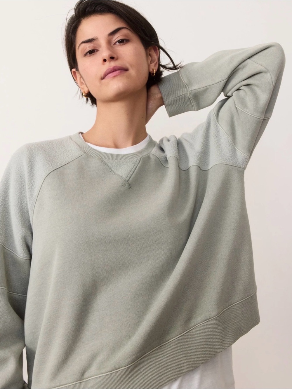 Marine Layer Cloud Nine Mixed Media Cotton Blend Crop